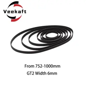 Veekaft 1PCS 3D Printer Parts GT2 6mm Closed Loop Rubber Timing Belt From 752mm To 1000mm Width 6mm 2GT