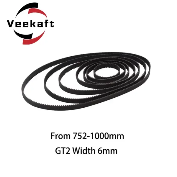 Veekaft 1PCS 3D Printer Parts GT2 6mm Closed Loop Rubber Timing Belt From 752mm To 1000mm Width 6mm 2GT