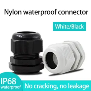 Cable waterproof connector with nylon plastic wire fixation and Gland head