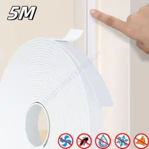 5M Door Window Sealing Strips Sound-Proof EVA Foam Weatherstrip Self-adhesive Soft Home Soundproof Anti Collision Sealing Tape