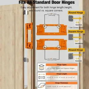 Door Lock& Hinge Mortising Jig Kit Door Hinge Router Template Hinge Router Guide Template For Door Hinge Installation Kit