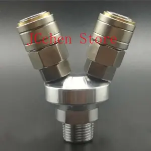 2 Ways 1/2" BSP Male C Type Air Hose Quick Coupler Socket Connector High Quality Self-locking