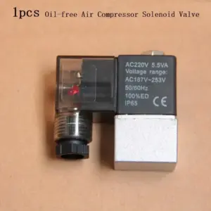 Pneumatic Solenoid Valve Internal Air Stop Control Valve | Silent Oil-Free 12V/24V/110V/220V | Air Compressor Repair Accessories