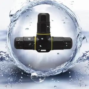 3 Way 3 Pin Waterproof Connector IP68 Nylon Copper Wire Terminal Adapter T Shape Sealed Cable Gland Junction Box for LED Light