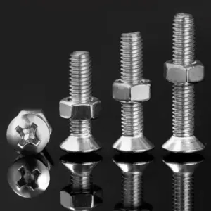 M2 M2.5 M3 M4 M5 M6 304 Stainless Steel Cross Recessed Rasied Countersunk Head Half Oval Screw Bolts and Nuts Set
