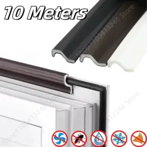 10M Door Window Waterproof Dustproof Weather Soundproof Foam Weather Stripping Self Adhesive Door Seal Gap Filler Tape