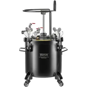 Spray Paint Pressure Pot 20L/5gal with Adjustable 70 psi Pressure Durable Steel Tank Featuring Casters and Leak Repair Sealant