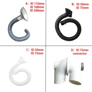 OD50mm OD75mm ID110mm 160mm 200mm  POM Flexible Smoke Exhaust Ventilator Pipe for soldering smoke extractor Welding Fume Arms