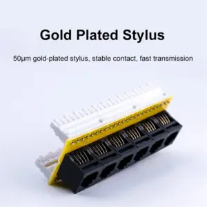 Patch Panel 24 Ports CAT6 UTP RJ45 Patch Panel 19 Inch 1U Cable Frame Faceplate Rack Mount 50U Gold Plated, Rear