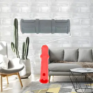 10'' Patterned Paint Roller for Wall Decoration Classic Brick Embossing Texture Rubber Roller Decorative Household DIY Paint Art