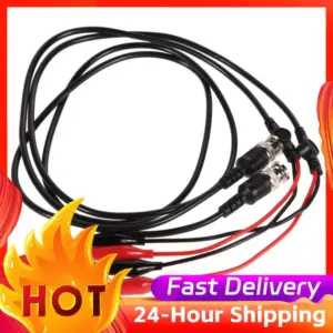 2 Pcs 98cm BNC Q9 To Double Alligator Clip Oscilloscope Test Probe Leads Cables Dual Tester Tools for Electrical Working