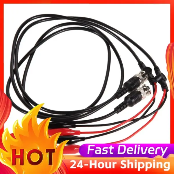 2 Pcs 98cm BNC Q9 To Double Alligator Clip Oscilloscope Test Probe Leads Cables Dual Tester Tools for Electrical Working