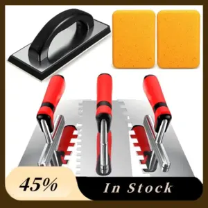 A78K New Tile Tools Set Square Trowel 1 Rubber Grout Float And 2 Grout Sponge For Wall Floor Tiling Installation Grouting