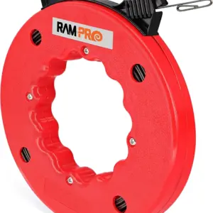Fish Tape Wire Puller 50ft - Flexible Steel Cable Puller for Walls and Conduit with Double Loop Tip
