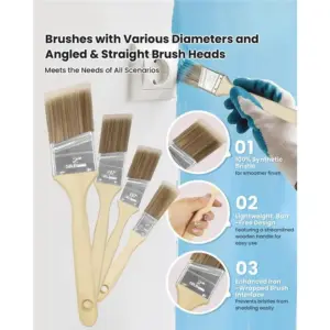 Professional Paint Roller Kit 2-4 FT Extension Pole 9" 4" Rollers Carry Bag For Painting For Walls Ceilings And Home-AT48