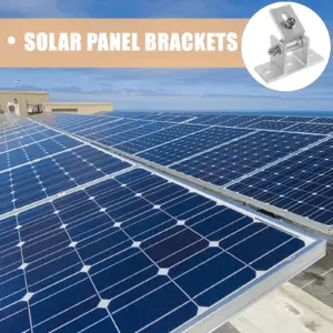 4Pcs Aluminum Alloy Solar Panel Mounting Bracket Adjustable Tilt Angle for Flat Roof Van Rv Installation Solar Panel Brackets