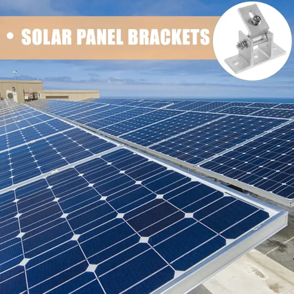 4Pcs Aluminum Alloy Solar Panel Mounting Bracket Adjustable Tilt Angle for Flat Roof Van Rv Installation Solar Panel Brackets