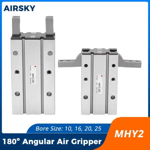 MHY2 Pneumatic Angular Gripper MHY2-10D 16D 20D 25D 180° Swing Air Finger Double Acting Aluminum Alloy Manipulator Clamp