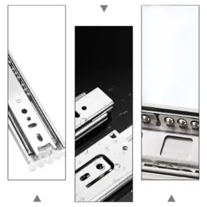 2Pcs Stainless Steel Drawer Slides Full Extension Heavy Duty Soft Close Slide Rails Cabinet Mute Buffer Damping Furniture