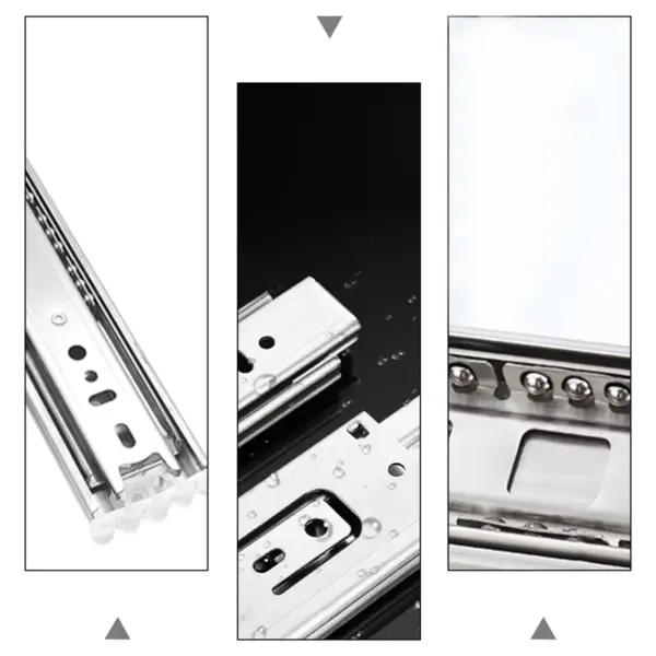 2Pcs Stainless Steel Drawer Slides Full Extension Heavy Duty Soft Close Slide Rails Cabinet Mute Buffer Damping Furniture