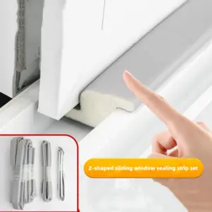 Z-Shape Sliding Door Window Sealing Strip Windproof Soundproof Door Sealing Gap Filling  Foam Strip Self-Adhesive Weather Strip