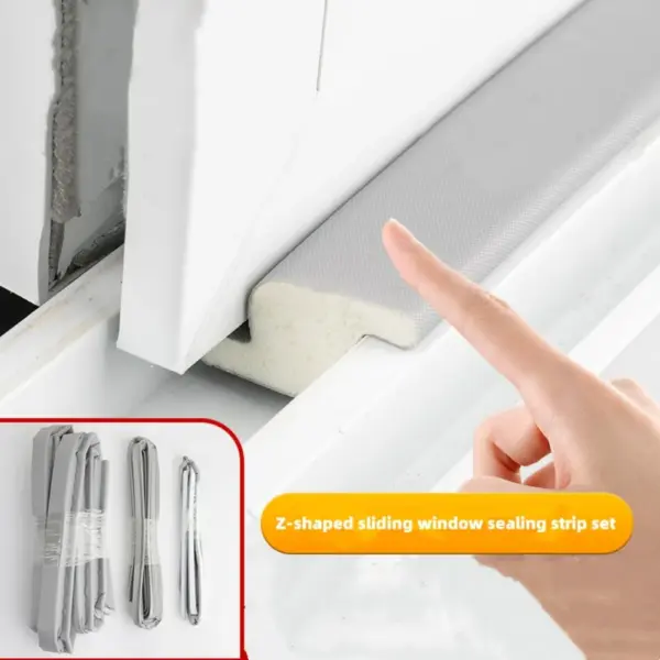 Z-Shape Sliding Door Window Sealing Strip Windproof Soundproof Door Sealing Gap Filling  Foam Strip Self-Adhesive Weather Strip