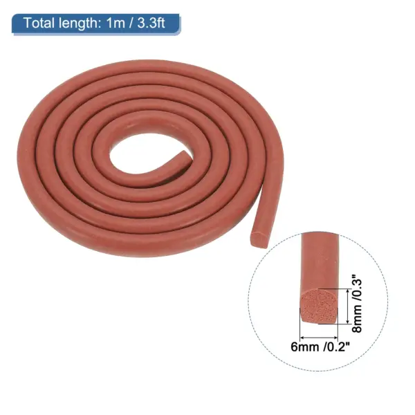 Uxcell Silicone Foam Seal Strip D-Shape Backer Rod Crack Caulk Saver Solid Sponge Rubber Joint Filler for Sealing Wall Tile Gaps