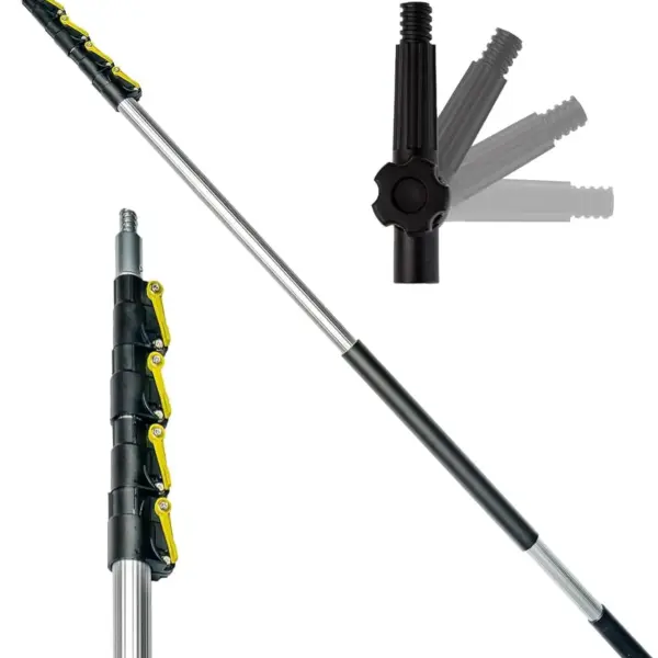 Telescoping Pole 6-24 Ft Extension for Cleaning, Window Washing, Paint Roller - High Reach Kit Indoor Outdoor