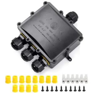 4Way 1In3Out IP68 Waterproof 4-14mm Solar Power Cord Exte LED Pool Lamp Outdoor Street Underground Light Wire Cable Junction Box