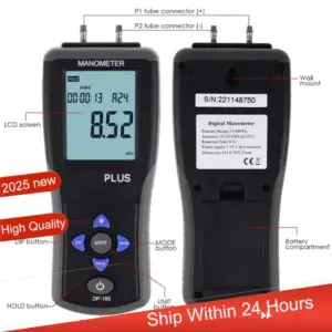 AC18(Guaranteed) Digital Electronic Handheld Manometer Air Pressure Meter Differential Pressure Gauge Barometer With Backlit Dis