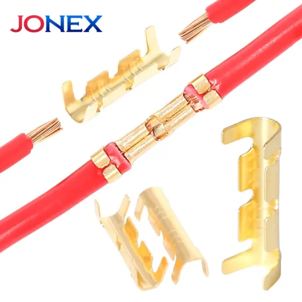 50/100 Sets U-Shaped Electrical Wire Terminals Connector U Type Brass Crimp Kit Connection with Shrink Tube for 0.5-1.5mm² Cable