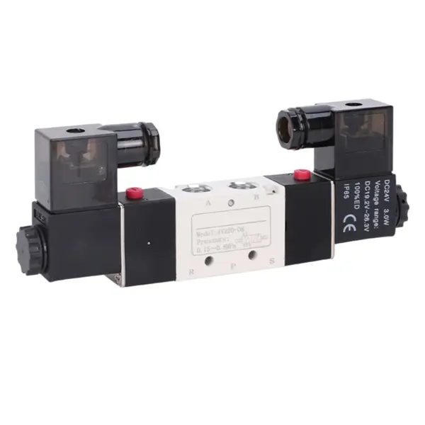 High Quality Solenoid Valve 220V Pneumatic 4V220-08 Air 5 way 2 Position 1/4 quot Coil Alloy Internal DC 12V DC 24V AC110V
