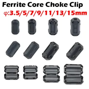 Ferrite Core Cord Ring Choke Bead RFI EMI Noise Suppressor Filter for Power Cord USB Antenna HDMI Audio Cable 3.5/5/7/9/13/15mm