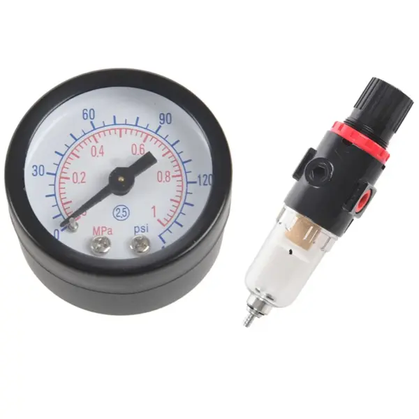 Y50A-4Pcs 1/4 Air Compressor Filter Water Separator Trap Tools Kit With Regulator AFR-2000