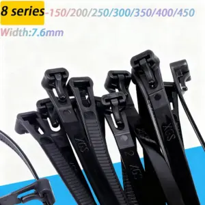 100Pcs 8mm Plastic Nylon Cable Ties Self-locking Cord Ties Straps Adjustable Cables Fastening Loop Home Office Wire Zip Ties