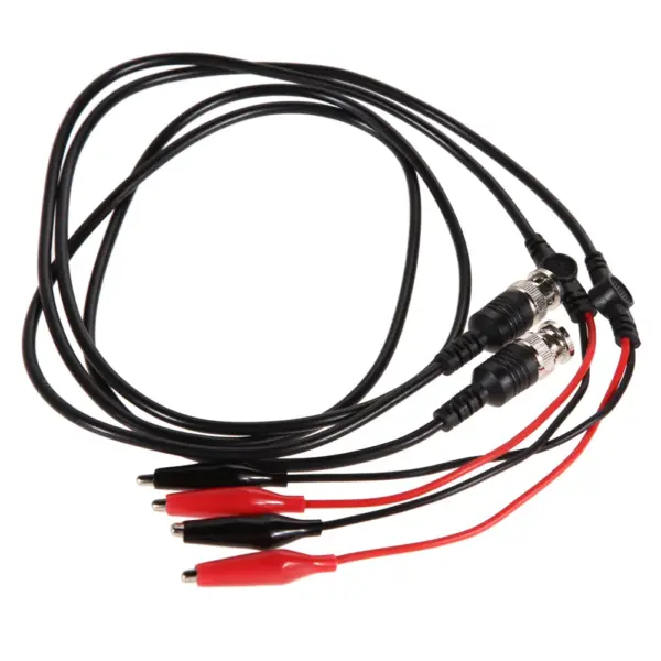 2 Pcs 110cm BNC Q9 To Double Alligator Clip Oscilloscope Test Probe Leads Cables BNC Test Leads Kit for Electrical Working