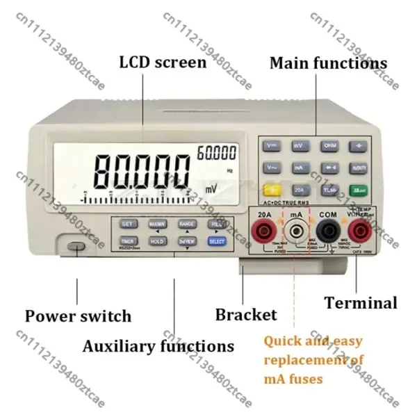 Desktop Bench Top Multimeter High Precision DualDisplay Autoranging Digital Multimeter Industrial Electrical Testing Maintenance