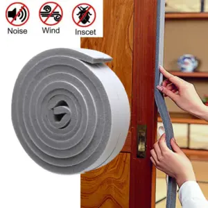 2Roll4M Self-Adhesive Sponge Foam Tape Door Window Sealing Strip Soundproof Acoustic Foam Seal Tape Weather Stripping Gap Filler