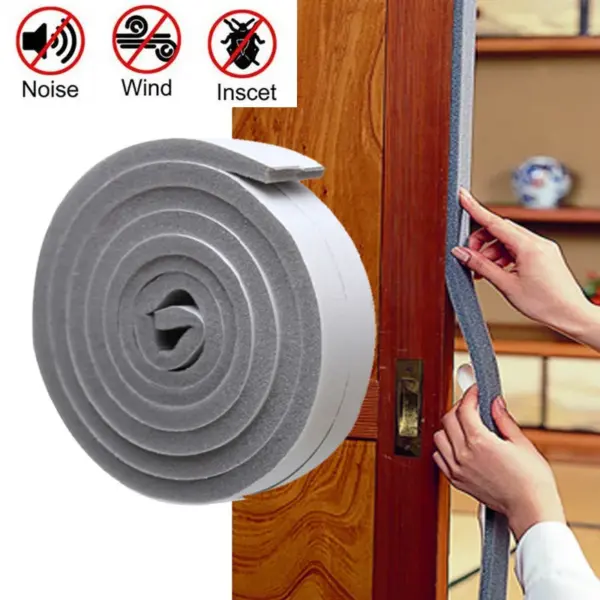 2Roll4M Self-Adhesive Sponge Foam Tape Door Window Sealing Strip Soundproof Acoustic Foam Seal Tape Weather Stripping Gap Filler