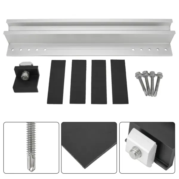 Home Garden Solar Panel Middle Clamp End Automotive For Farming Aluminium Aquaculture Mounting Rail PV Bracket