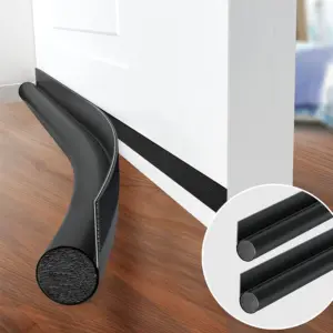 Sound Proof Door Bottom Seal Strip Self Adhesive Weatherstrip Door Draft Stopper Dustproof Windproof Foam Gap Blocker Seal Strip
