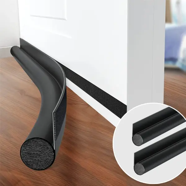 Sound Proof Door Bottom Seal Strip Self Adhesive Weatherstrip Door Draft Stopper Dustproof Windproof Foam Gap Blocker Seal Strip