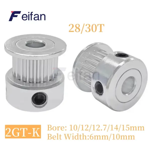 GT2 K-type 2GT Number Teeth 28 Teeth 30 Teeth GT2 Timing Pulley Bore :10/12/12.7/14/15mm For Belt Width: 6mm/10mm , 3D Printers
