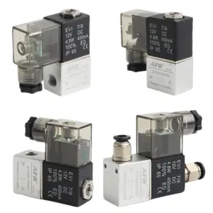 2V025-06NO Pneumatic Solenoid Valve - 2 Way 2 Position Normally Open NO 1/8 Port Air Control Valve 12V 24V 110V 220V AC DC