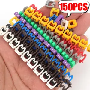 150/100Pcs Colourful Cable Markers C-Type Marker 0 To 9 Number Tag Label Easy To Identify Wire Separator Insulation Decor Sleeve