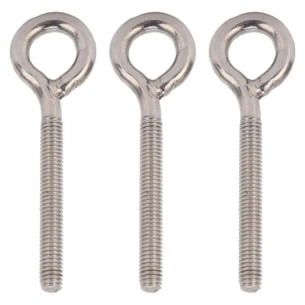 10PCS Lifting Eye Bolts M6x73 304 Stainless Steel Screw Hooks Ring Eye Nut Fastener Hanging Hardware Tools Silver