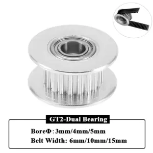 3Pcs GT2 Idler Timing Pulley 20-Teeth Bore 3mm 4mm 5mm 6mm with Bearings for 3D Printer Parts Timing Belt 6mm 10mm 15mm
