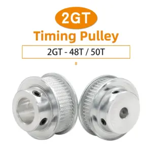 2GT 48T 50T synchronous Pulley Teeth Pitch 2 mm Bore 5-16 mm gt2 Aluminum Motor Pulley Belt Width 6/10/15mm For 3D Printers