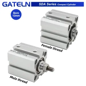 SDA12 series double acting cylinder  pneumatic compact air cylinder  12 mm bore to 5 10 15 20 25 30 35 40 45 50 mm strok