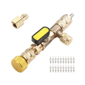 【EFFICIENT 】Replacer With 20 Valve Cores, Tool For Replacing Valve Cores- Air Conditioner Valve Core Removal Tool, Refrigerant R